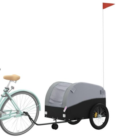 PRZYCZEPKA ROWEROWA CZARNO-SZARA 45 KG ŻELAZO