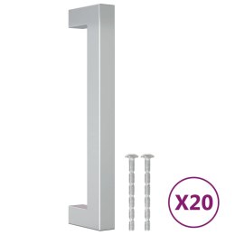 UCHWYTY DO SZAFEK 20 SZT. SREBRNE 128 MM STAL NIERDZEWNA