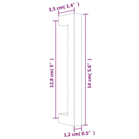 UCHWYTY DO SZAFEK 20 SZT. SREBRNE 128 MM STAL NIERDZEWNA