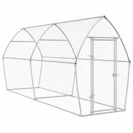 KLATKA DLA KURCZĄT SREBRNA 400X105X182CM STAL GALWANIZOWANA