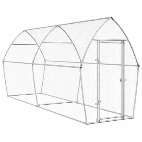 KLATKA DLA KURCZĄT SREBRNA 400X105X182CM STAL GALWANIZOWANA