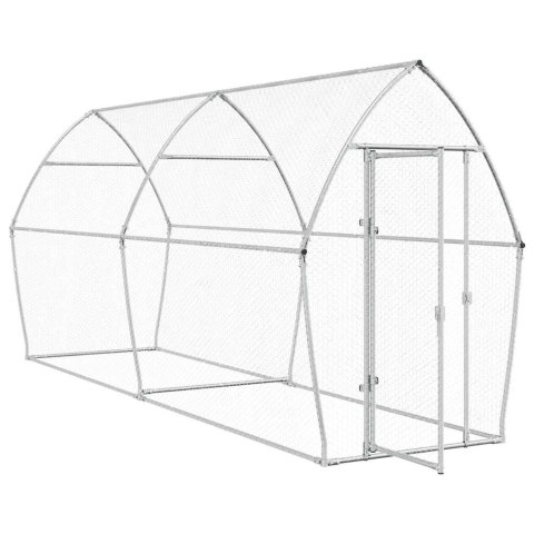 KLATKA DLA KURCZĄT SREBRNA 400X105X182CM STAL GALWANIZOWANA