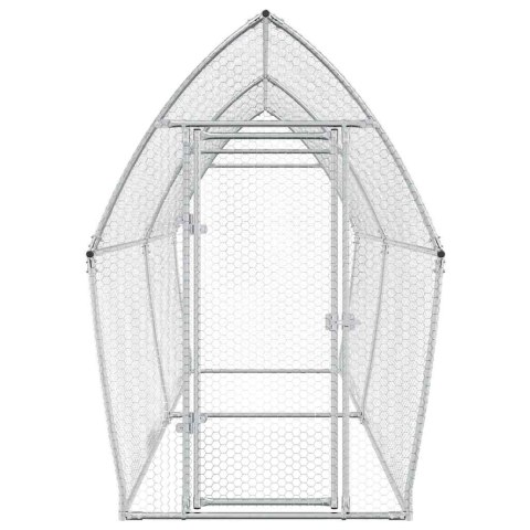 KLATKA DLA KURCZĄT SREBRNA 400X105X182CM STAL GALWANIZOWANA
