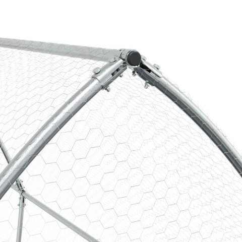 KLATKA DLA KURCZĄT SREBRNA 400X105X182CM STAL GALWANIZOWANA