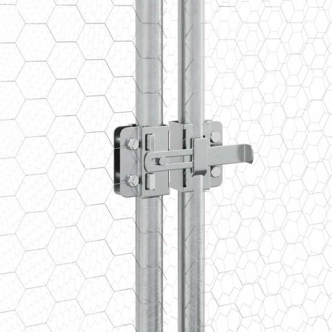 KLATKA DLA KURCZĄT SREBRNA 400X105X182CM STAL GALWANIZOWANA