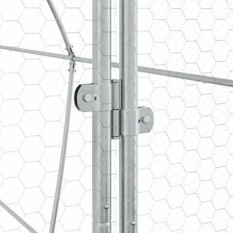 KLATKA DLA KURCZĄT SREBRNA 400X105X182CM STAL GALWANIZOWANA