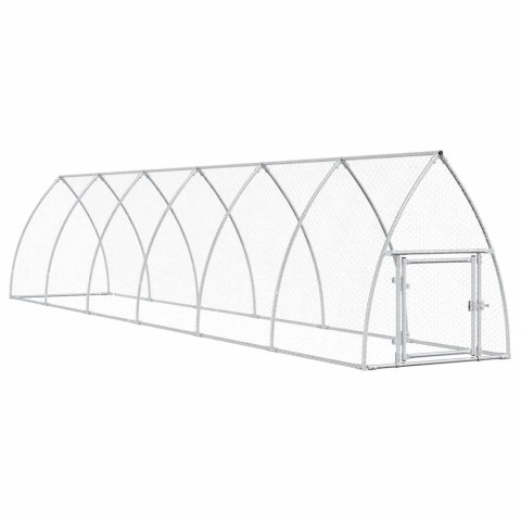 KLATKA DLA KURCZĄT SREBRNA 600X105X120CM STAL GALWANIZOWANA