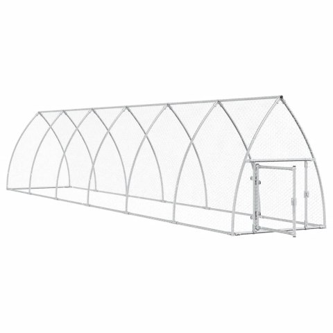 KLATKA DLA KURCZĄT SREBRNA 600X105X120CM STAL GALWANIZOWANA