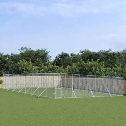 KOJEC ZEWNĘTRZNY DLA PSA SREBRNY 8X16X2 M STAL GALWANIZOWANA