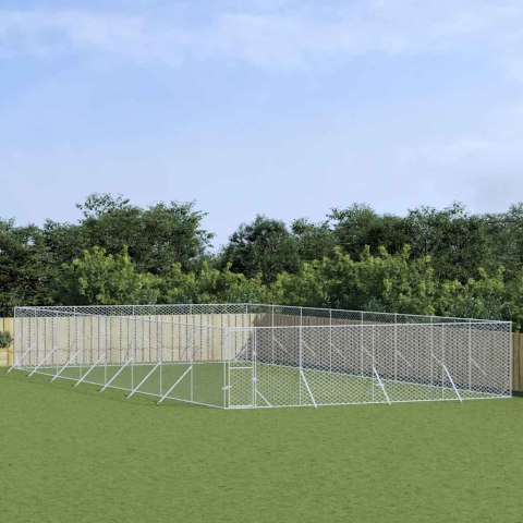 KOJEC ZEWNĘTRZNY DLA PSA SREBRNY 8X16X2 M STAL GALWANIZOWANA