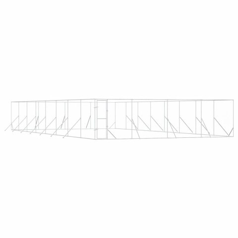 KOJEC ZEWNĘTRZNY DLA PSA SREBRNY 8X16X2 M STAL GALWANIZOWANA