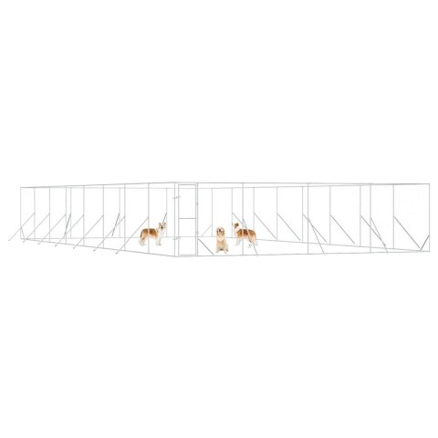 KOJEC ZEWNĘTRZNY DLA PSA SREBRNY 8X16X2 M STAL GALWANIZOWANA