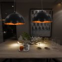 LAMPY SUFITOWE 2 SZT. CZARNO-ZŁOTE PÓŁKOLISTE 40CM E27