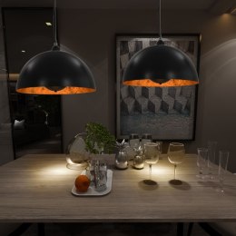 LAMPY SUFITOWE 2 SZT. CZARNO-ZŁOTE PÓŁKOLISTE 40CM E27
