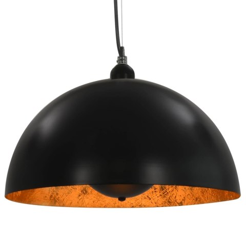 LAMPY SUFITOWE 2 SZT. CZARNO-ZŁOTE PÓŁKOLISTE 40CM E27