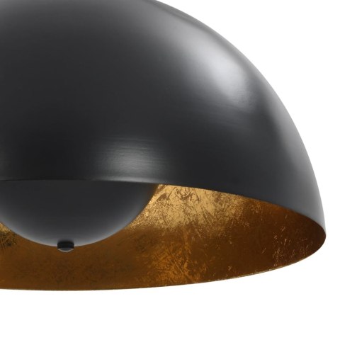 LAMPY SUFITOWE 2 SZT. CZARNO-ZŁOTE PÓŁKOLISTE 40CM E27