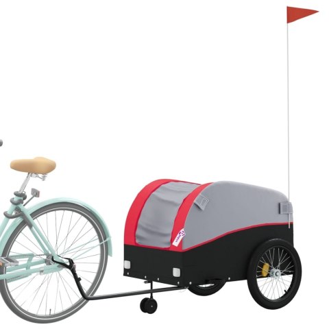 PRZYCZEPKA ROWEROWA CZARNO-CZERWONA 45 KG ŻELAZO