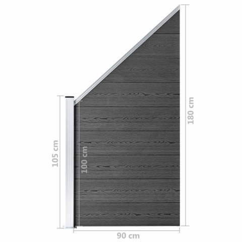 ZESTAW OGRODZENIOWY Z WPC 1657X(105-186)CM CZARNY