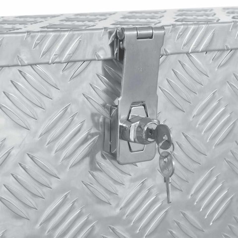 ALUMINIOWA SKRZYNIA NARZĘDZIOWA NA DYSZEL PRZYCZEPKI Z ZAMKIEM 80,5X22X22CM
