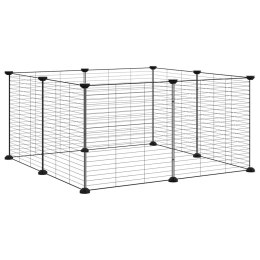 KLATKA DLA ZWIERZĄT 8-PANELOWA CZARNA 70X70X35CM STALOWA