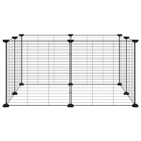 KLATKA DLA ZWIERZĄT 8-PANELOWA CZARNA 70X70X35CM STALOWA