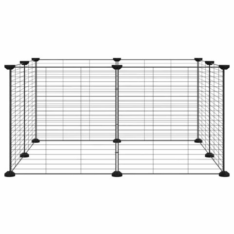 KLATKA DLA ZWIERZĄT 8-PANELOWA CZARNA 70X70X35CM STALOWA