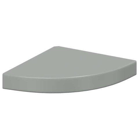 NAROŻNA PÓŁKA ŚCIENNA WYSOKI POŁYSK SZARA 25X25X3,8CM MDF