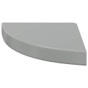 NAROŻNA PÓŁKA ŚCIENNA WYSOKI POŁYSK SZARA 25X25X3,8CM MDF