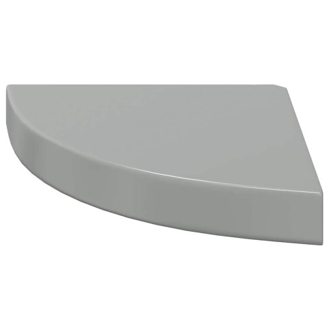 NAROŻNA PÓŁKA ŚCIENNA WYSOKI POŁYSK SZARA 25X25X3,8CM MDF