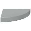 NAROŻNA PÓŁKA ŚCIENNA WYSOKI POŁYSK SZARA 25X25X3,8CM MDF