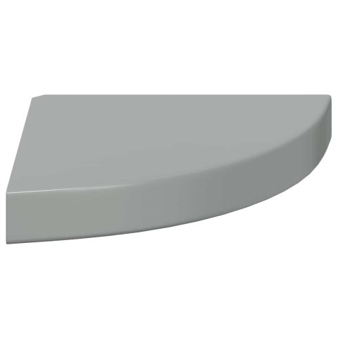 NAROŻNA PÓŁKA ŚCIENNA WYSOKI POŁYSK SZARA 25X25X3,8CM MDF