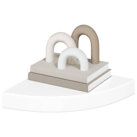 PÓŁKA NAROŻNA WISZĄCA POŁYSK BIAŁA 25X25X3,8CM MDF