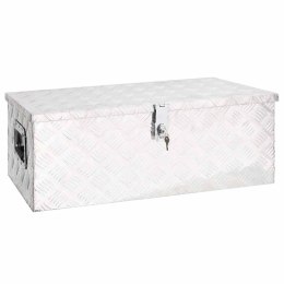 SKRZYNIA ALUMINIOWA 80X39X30CM SREBRNA TRANSPORTOWA NARZĘDZIOWA