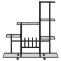 STOJAK NA KWIATY NA KÓŁKACH 94,5X25X92,5CM CZARNY METALOWY