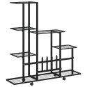 STOJAK NA KWIATY NA KÓŁKACH 94,5X25X92,5CM CZARNY METALOWY