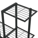 STOJAK NA KWIATY NA KÓŁKACH 94,5X25X92,5CM CZARNY METALOWY