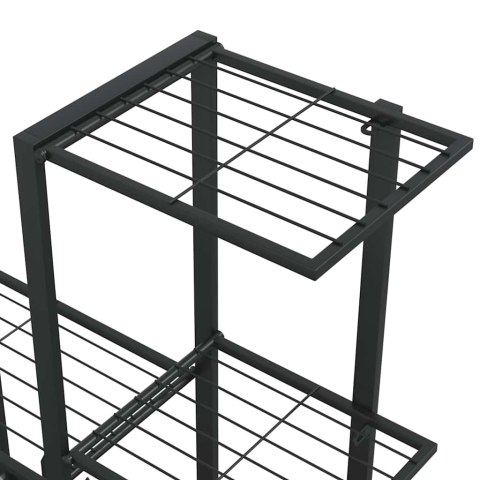 STOJAK NA KWIATY NA KÓŁKACH 94,5X25X92,5CM CZARNY METALOWY