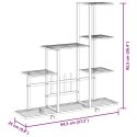 STOJAK NA KWIATY NA KÓŁKACH 94,5X25X92,5CM CZARNY METALOWY