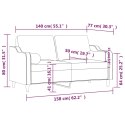 2-OSOBOWA SOFA Z PODUSZKAMI, JASNOSZARA, 140 CM, TKANINA