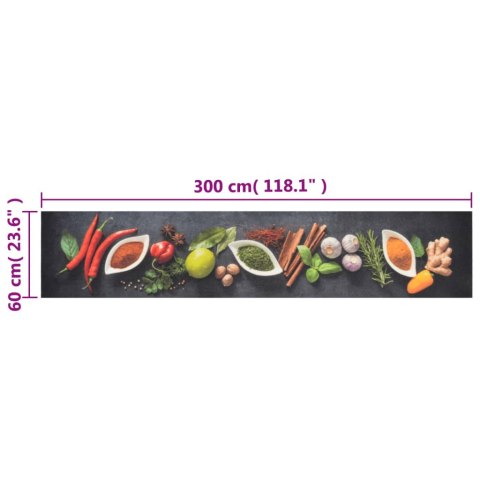 DYWANIK KUCHENNY WZÓR W PRZYPRAWY 60X300CM AKSAMIT