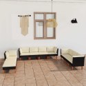 10-CZ. ZESTAW MEBLI DO OGRODU PODUSZKI RATTAN PE CZARNY