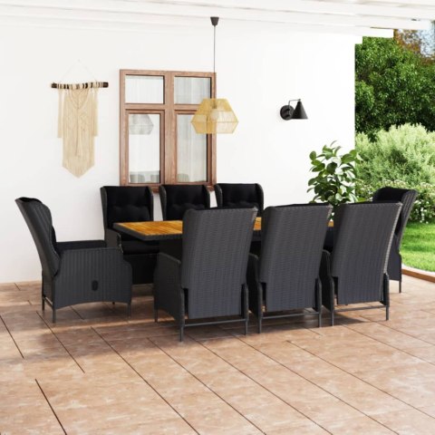 9-CZ. ZESTAW MEBLI OGRODOWYCH PODUSZKI RATTAN PE CIEMNOSZARY
