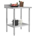 KUCHENNY STÓŁ ROBOCZY Z RANTEM 80X60X93CM STAL NIERDZEWNA