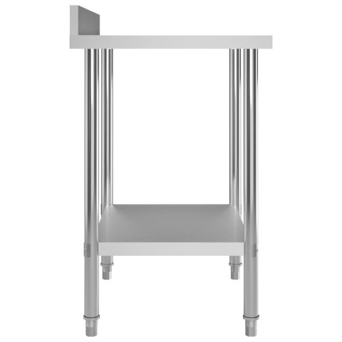 KUCHENNY STÓŁ ROBOCZY Z RANTEM 80X60X93CM STAL NIERDZEWNA