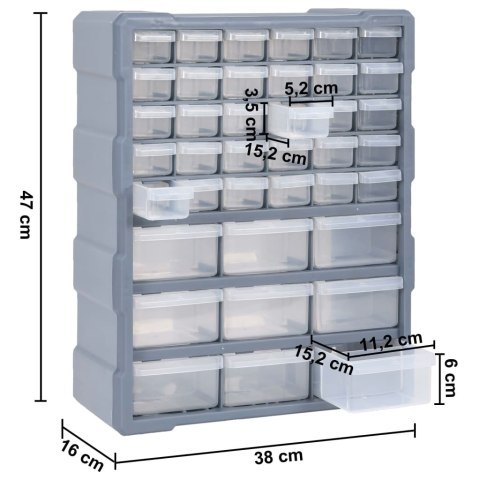 ORGANIZER Z 39 SZUFLADKAMI 38X16X47CM