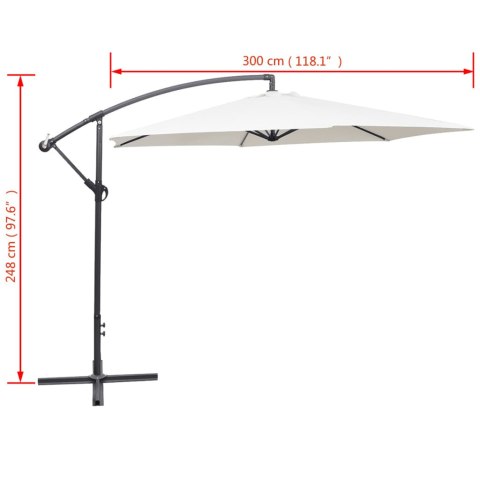 PARASOL NA WYSIĘGNIKU 3M PIASKOWY