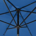 PARASOL OGRODOWY Z LED I STALOWYM SŁUPKIEM NIEBIESKI 2X3 M