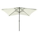 PARASOL OGRODOWY Z LED I STALOWYM SŁUPKIEM PIASKOWY 2X3 M