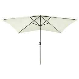 PARASOL OGRODOWY Z LED I STALOWYM SŁUPKIEM PIASKOWY 2X3 M