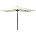 PARASOL OGRODOWY Z LED I STALOWYM SŁUPKIEM PIASKOWY 2X3 M